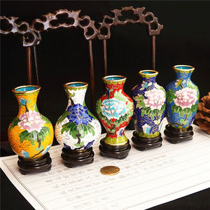 老北京景泰蓝小花瓶铜胎掐丝珐琅瓶实地磨光小巧摆件装饰品工艺品