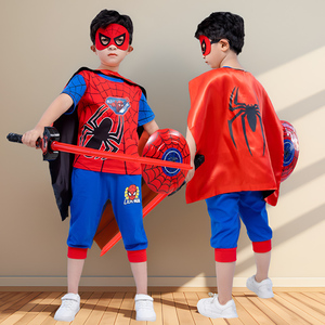 蜘蛛侠衣服儿童套装走秀钢铁侠服装动漫角色扮演cosplay童话人物