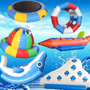 水上乐园充气跷跷板水上蹦床儿童室内漂浮物风火轮三角滑梯玩具