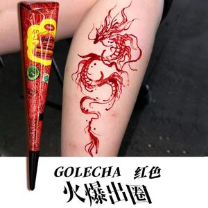 golecha海娜纹身膏印度进口手绘纹身颜料海娜手绘纹身工具汉娜新