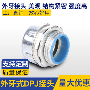 DPJ-接头镀锌包塑金属软管接头蛇皮管箱接头外丝牙卡套端式自固式