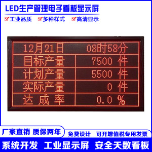 LED生产车间管理单色电子看板自动感应计数显示屏幕RS485通信直销