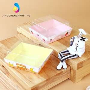 正方形草莓芒果小西点包装盒班戟香蕉蛋糕盒烘焙水果慕斯甜点盒子