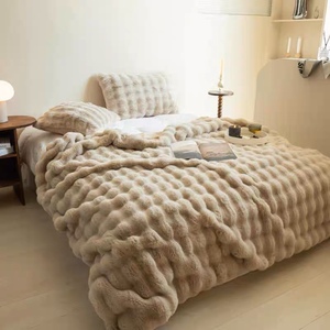 出口原单简约轻奢高端加厚兔毛绒毯子毛毯沙发牛奶绒毯子托斯卡纳