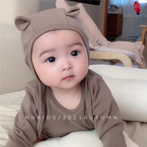 NNKIDS韩国进口正品童装代购男女宝宝婴幼儿立体耳朵打结豆丁帽子