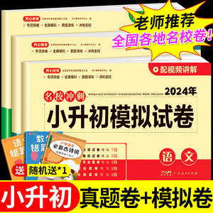 2024小升初真题卷语文数学英语必刷题人教版 小学毕业升学总复习资料六年级下册试卷测试卷全套名校模拟卷子分类专项训练衔接教材