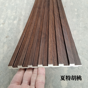 竹木纤维生态木实心小格栅自装免漆护墙板背景墙室外吊顶网红格栅