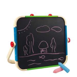 Hape 儿童便携式画板双面磁性 宝宝写字板支架式小黑板家用涂鸦板