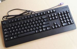 全新连联电脑机器自带有线键盘ps2接口圆孔台式高按键键盘标准版