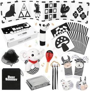 Dreamon 32 PCS Black and White Sensory Toys for Babies Monte