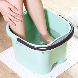 加大【加厚】塑料泡脚桶 家用洗脚桶 手提加深礼品四轮按摩足浴盆