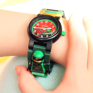 lego儿童积木人手表男孩款卡通电子忍者绿机器人可拆卸表带