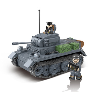 全冠积木德国2号山猫坦克虎式装甲车武装突击自行火炮MOC简单拼装