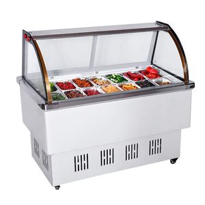 冰粥展示柜冷藏商用卧式卤菜小型清补凉冰粥机四果汤机10盒14盒q.