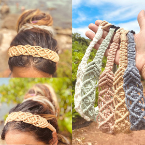 新款手工编织棉绳发带运动发带波西米亚风休闲发饰亚马逊新品货源