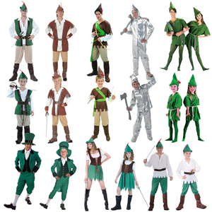儿童节COS绿野仙踪铁皮人罗宾汉亲子服装 成人爱尔兰精灵猎人衣服