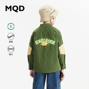 MQD童装男童工装衬衫23年春装新款儿童户外衬衣后背大图案薄外套