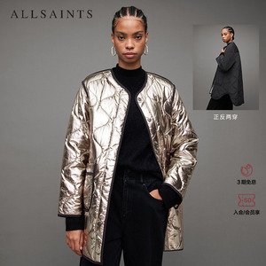 ALLSAINTS女士闪亮棉服正反两穿棉衣外套春秋季款WO120Z