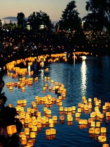 春节元宵许愿河灯LED电子蜡烛可写字方形防水纸质河灯景区荷花灯