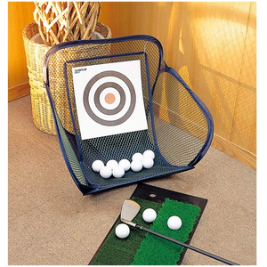日本DAIYA 可收纳便携式高尔夫球切杆练习网室内挥杆器配打击垫