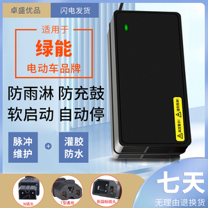 绿能电动电瓶车充电器国标N头48V12AH 60V20AH72V30A适用正品原装