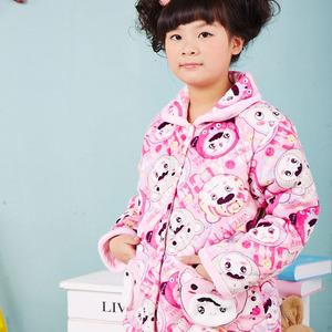 特惠包邮儿童冬季珊瑚绒夹棉加厚保暖睡衣套装可爱女童卡通家居服