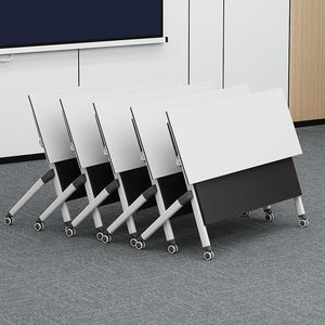 折叠培训桌椅组合拼接折叠会议桌条桌培训机构双人移动折叠办公桌