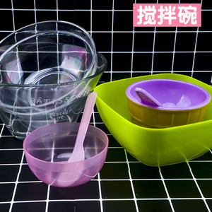 Ins外网美拍同款史莱姆工具搅拌碗容器塑料方形碗高清透明亚克力