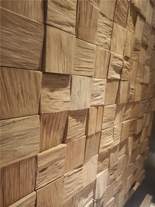 diy木头片原木酒吧茶楼咖啡厅装饰墙面装修电视背景墙实木马赛克