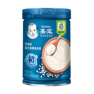 23—12月年产嘉宝米粉【初期】婴儿辅食钙铁锌益生菌营养米粉250g