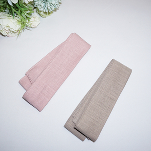 新款麻料腰带连衣裙束腰绑带可用发带纯色亚麻粉色腰带麻灰色绑带