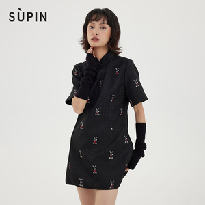 速品SUPIN新中式淑女风旗袍改良收腰连衣裙气质小个子日常短裙子