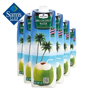 上海山姆会员店泰国进口纯椰子水1升装原味零添加0脂肪纯果汁饮料