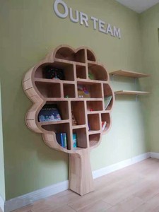 幼儿园大树造型书架学校树形落地书柜摆件图书绘本馆智慧树展示架