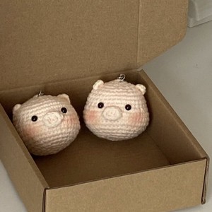 小猪肉丸子毛线编织挂件钥匙扣可爱猪猪玩偶材料包自制礼物简单