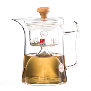 一屋窑耐热玻璃花茶壶创意泡茶壶带过滤茶水分离杯蒸茶壶莲汐壶