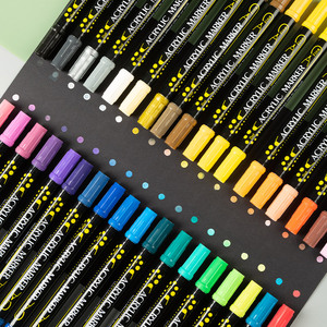 广纳6100丙烯笔粉彩笔60色彩色笔马克笔DIY相册装饰彩绘笔涂鸦笔
