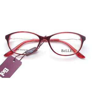 百年BeLLE丽质9008近视老花眼镜框架 红色奢华超轻金属板材防滑