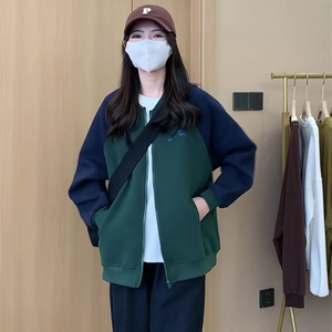 拼色棒球服女2023年春装新款韩版学生设计感宽松洋气休闲百搭上衣