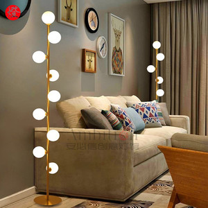 新品创意北欧后现代居家落地灯客厅卧室床头简约玻璃圆球软装灯饰