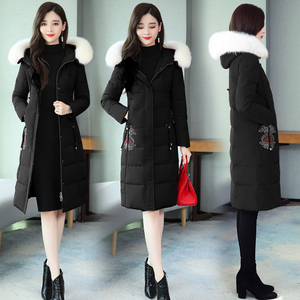 羽绒棉服女中国风2022年冬季新款韩版修身棉衣中长款棉袄加厚外套