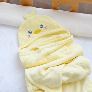 婴儿浴巾超柔软吸水宝宝浴袍带帽披风盖毯婴童洗澡抱被适合0-6岁