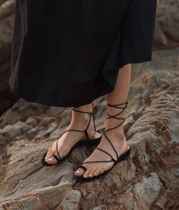 「25天」Emme Parsons 北美设计师 软羊皮 夹脚凉鞋 缠绕绑带式