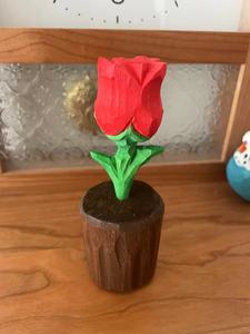 木质手工玫瑰花向日葵仙人掌摆件治愈系小礼物