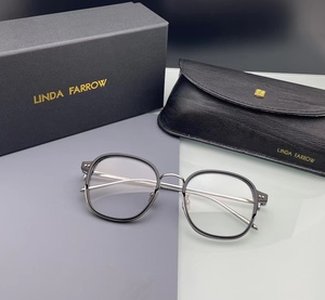 琳达法罗方框纯钛眼镜架男女复古超轻眼镜近视平光大脸显小LFL803