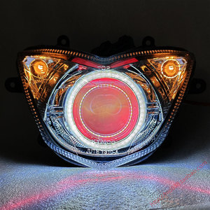 光阳劲丽透镜 双光透镜 大灯总成 摩托车 GP110改装天使眼氙气灯