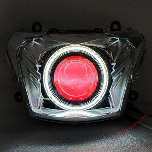 适用于本田国四佳御110摩托车大灯总成改装3寸LED双光透镜天使眼