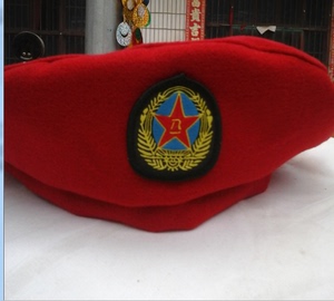 2021春夏六一新款男女童成人红色海军演出服军人舞蹈表演贝雷帽子