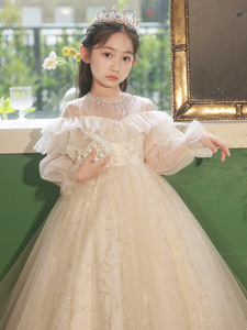 女孩礼服公主裙高端花童婚礼婚纱主持人钢琴演奏演出服装长裙超仙