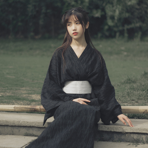 日本山本风格传统型和服浴袍长袍男女情侣款服装日式万浴衣万圣节